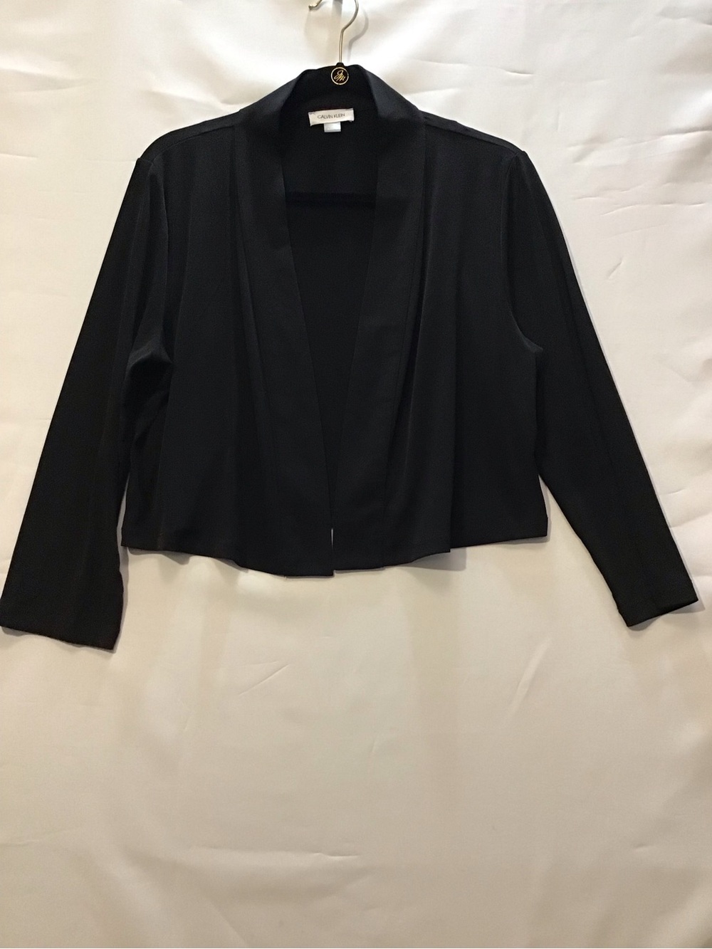 261 Calvin Klein Black Open-Front Cropped Blazer